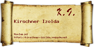 Kirschner Izolda névjegykártya